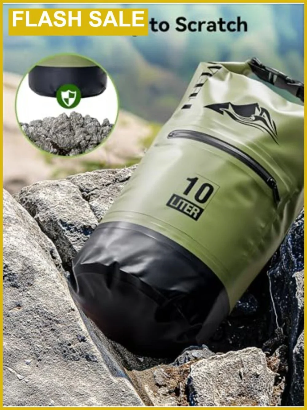 Waterproof Dry Bag Backpack Roll Top Zippered Pocket PVC 10L